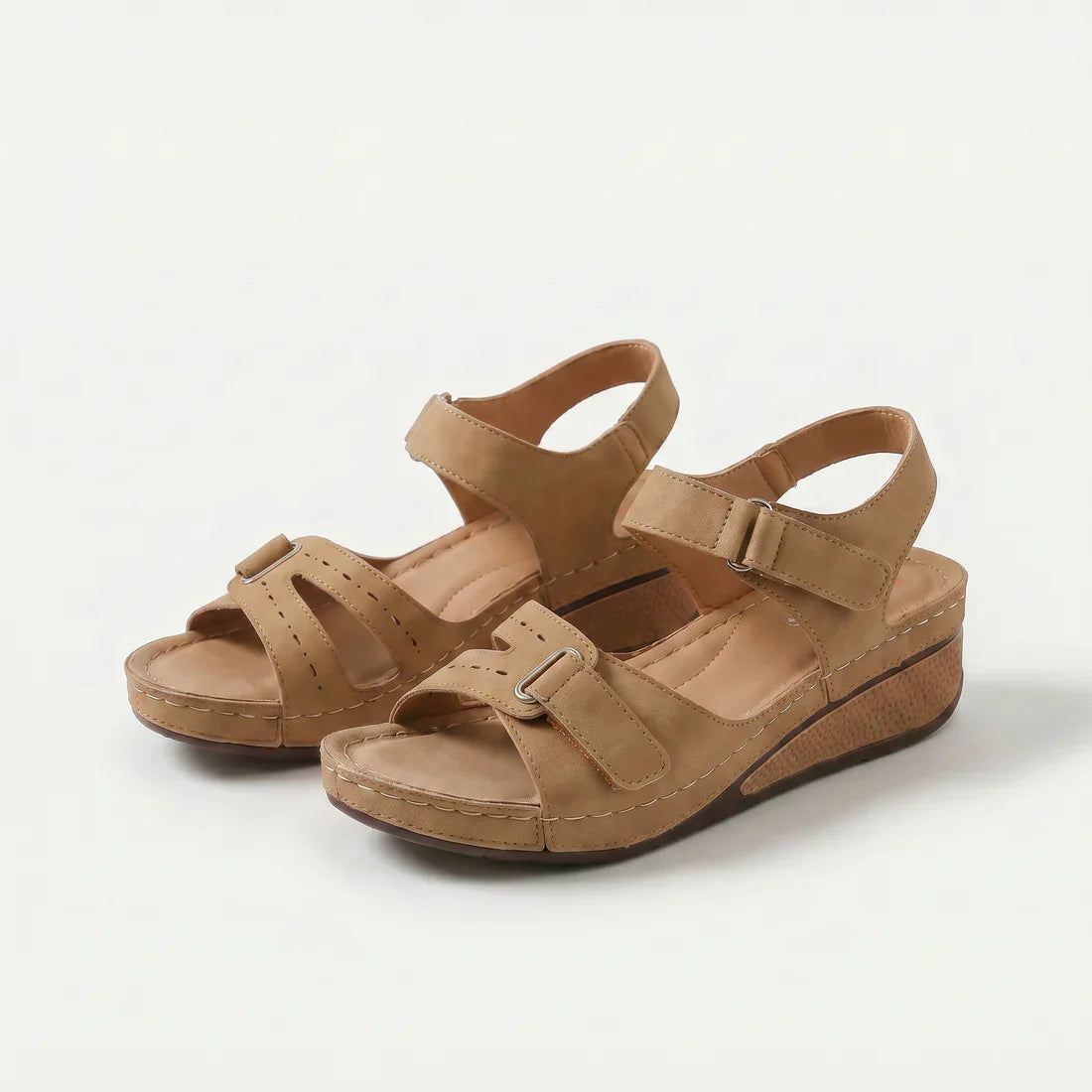 Sandalias Mujer Cuña Plantilla Amortiguada Livianas Caminar Casual Cuatro Colores