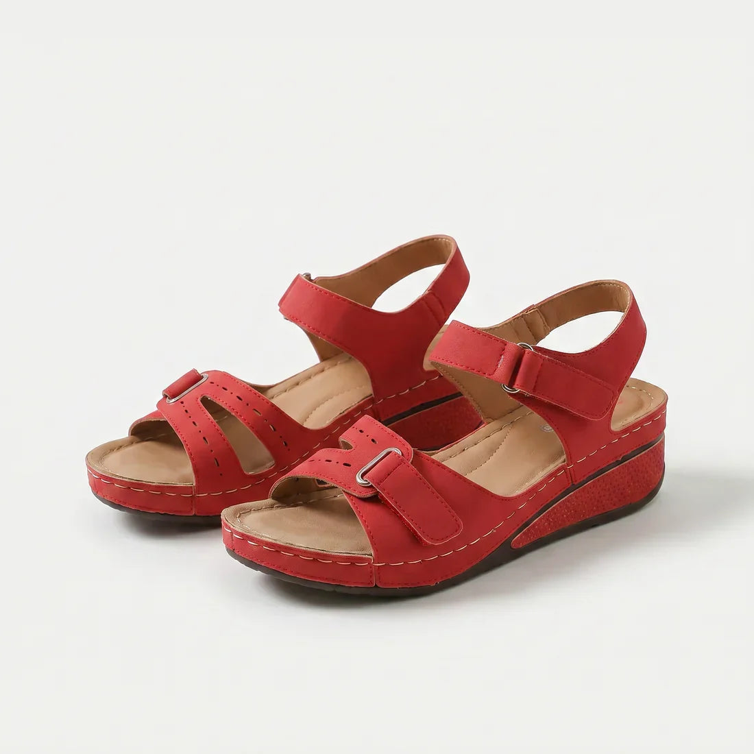 Sandalias Mujer Cuña Plantilla Amortiguada Livianas Caminar Casual Cuatro Colores