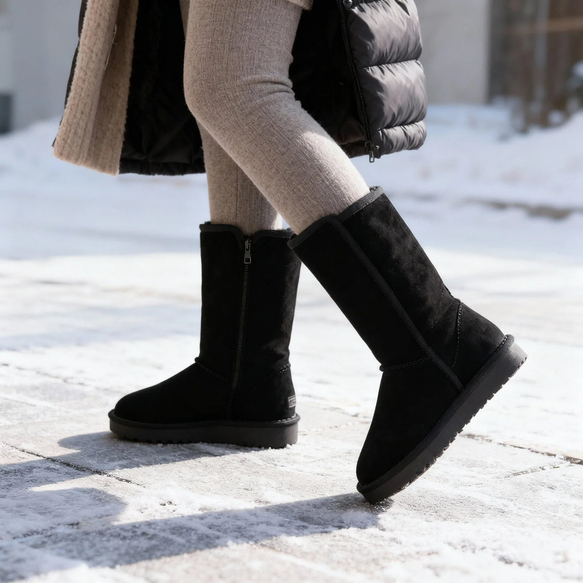 Tall plush-lined winter boots for women