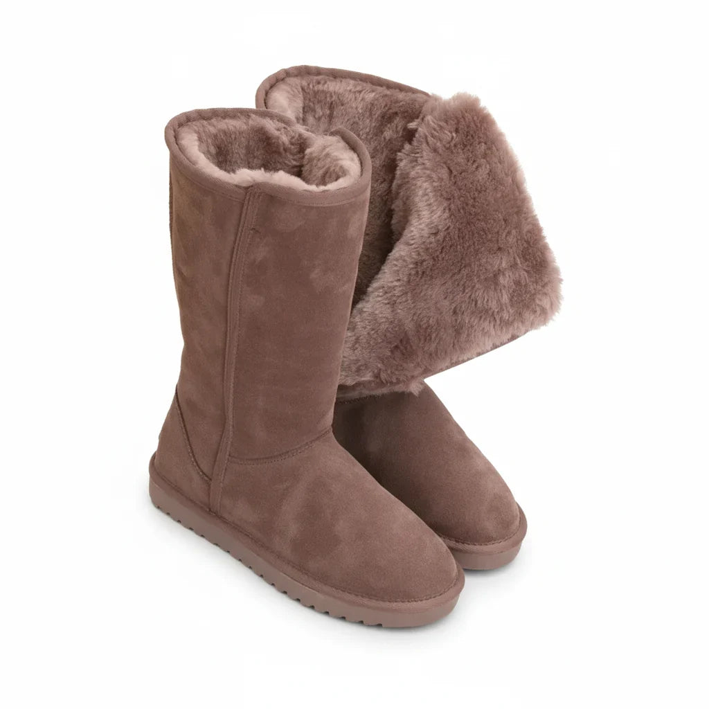 Tall plush-lined winter boots for women