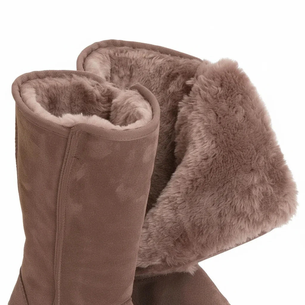 Tall plush-lined winter boots for women