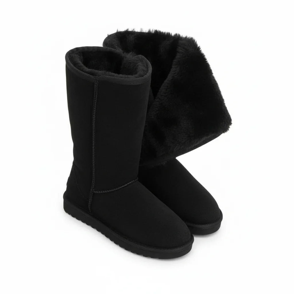 Tall plush-lined winter boots for women