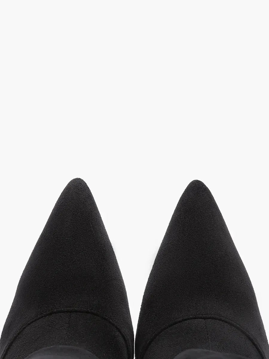 Suede-look stiletto ankle slouch boots for women