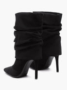 Suede-look stiletto ankle slouch boots for women