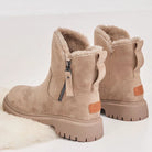 mid-calf shearling snow boots for women