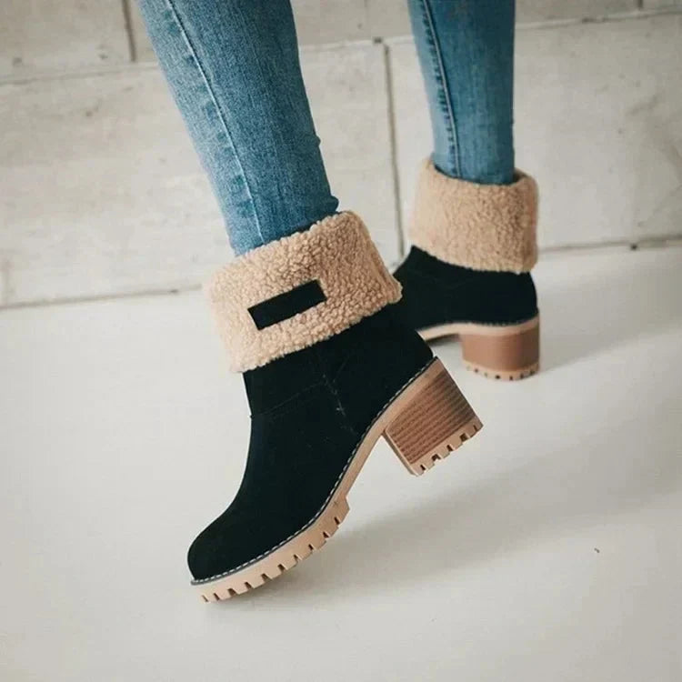 Block heel ankle boots for women