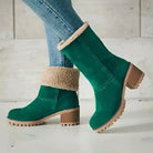 Block heel ankle boots for women