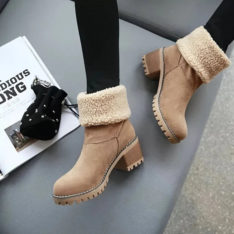 Block heel ankle boots for women