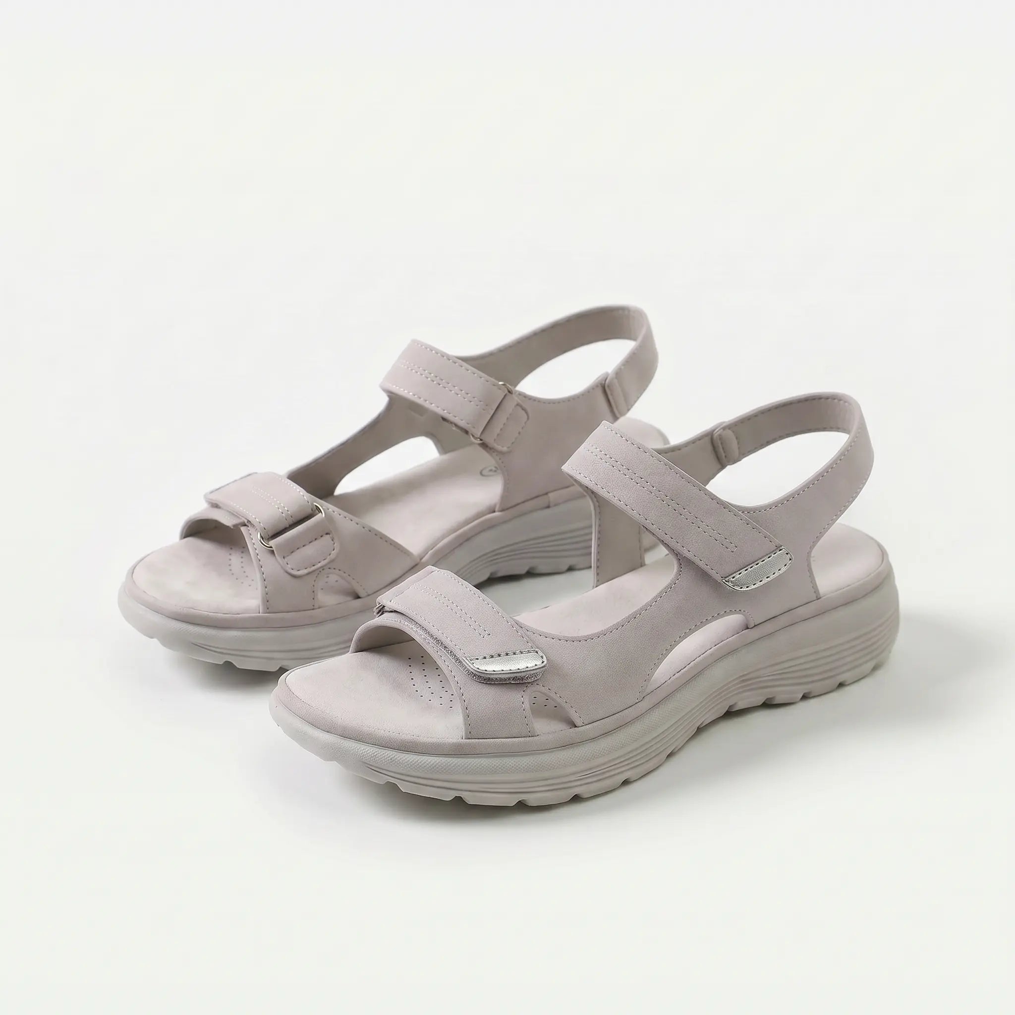 Sandalias Mujer Cierre Velcro Ajustable Punta Ancha Suela Antideslizante Livianas Caminar Cinco Colores