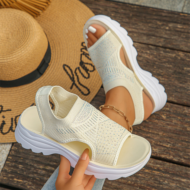 Sandalias Mujer Malla Transpirable Correa Ajustable Suela Antideslizante Plantilla Acolchada Seis Colores