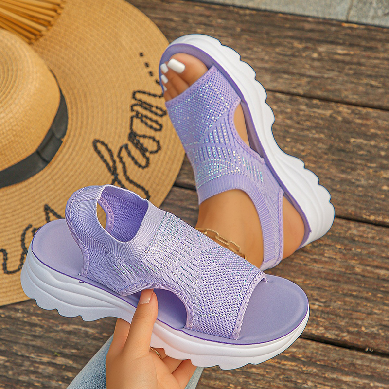 Sandalias Mujer Malla Transpirable Correa Ajustable Suela Antideslizante Plantilla Acolchada Seis Colores