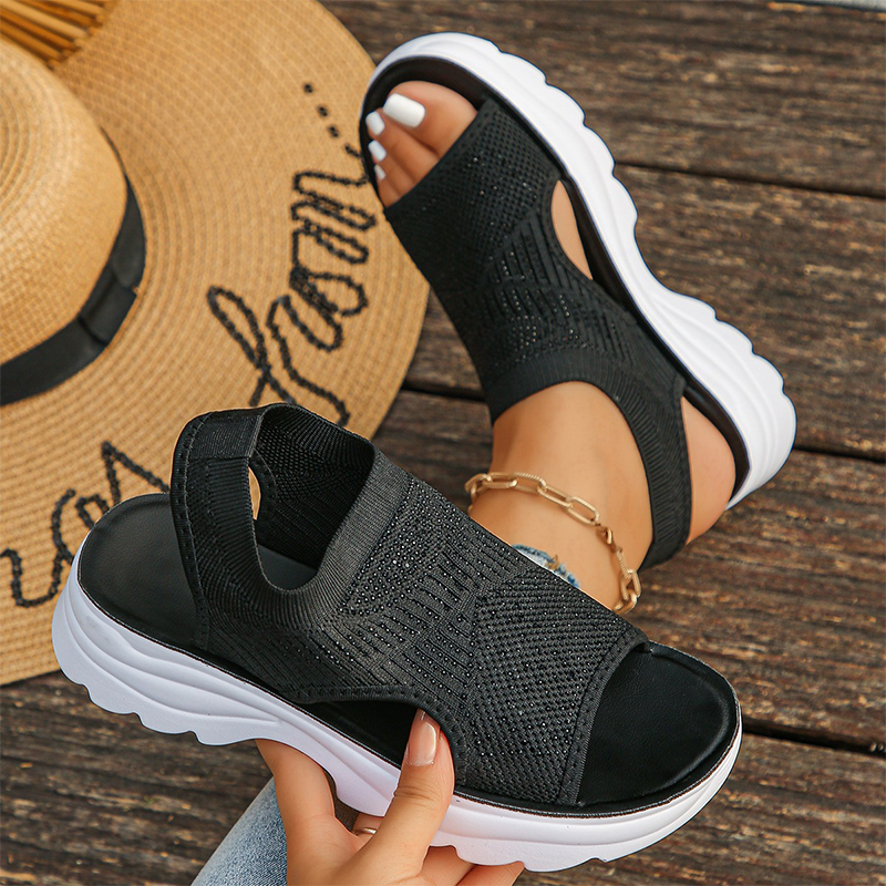 Sandalias Mujer Malla Transpirable Correa Ajustable Suela Antideslizante Plantilla Acolchada Seis Colores