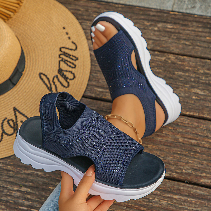 Sandalias Mujer Malla Transpirable Correa Ajustable Suela Antideslizante Plantilla Acolchada Seis Colores