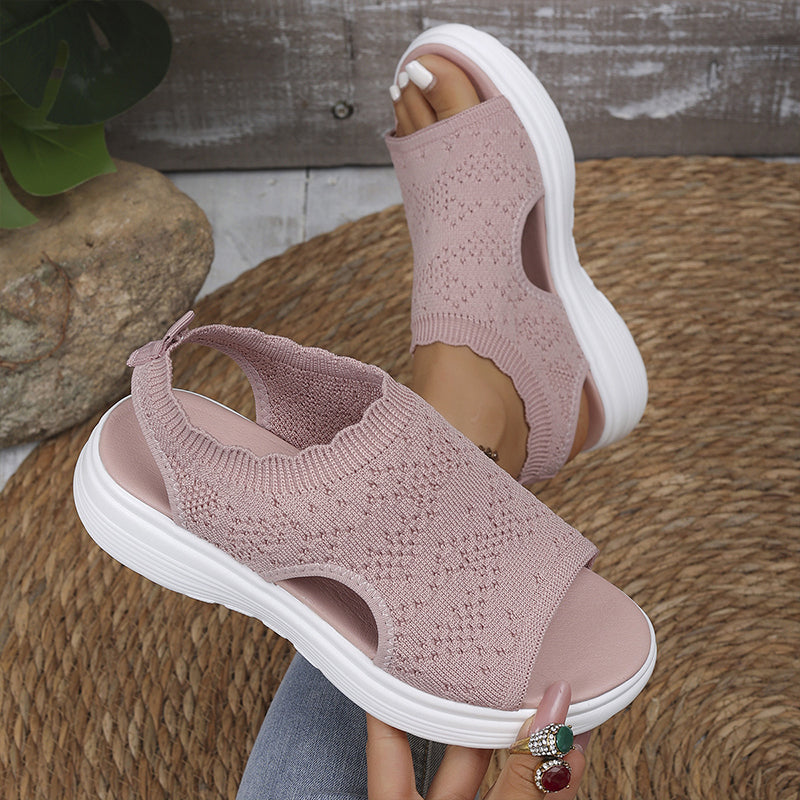 Sandalias Mujer Plataforma Malla Transpirable Suela Antideslizante Plantilla Acolchada Cuatro Colores