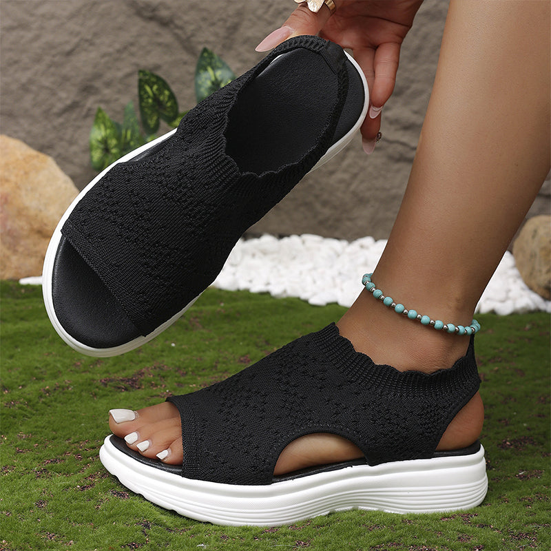 Sandalias Mujer Plataforma Malla Transpirable Suela Antideslizante Plantilla Acolchada Cuatro Colores