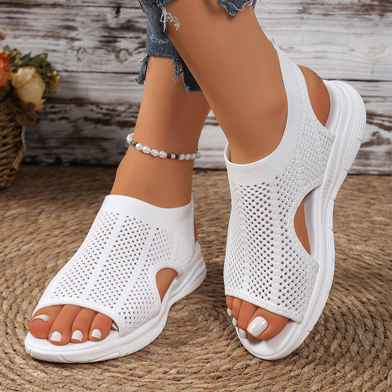 Sandalias Mujer Malla Transpirable Suela Antideslizante Plantilla Acolchada Punta Abierta Cinco Colores