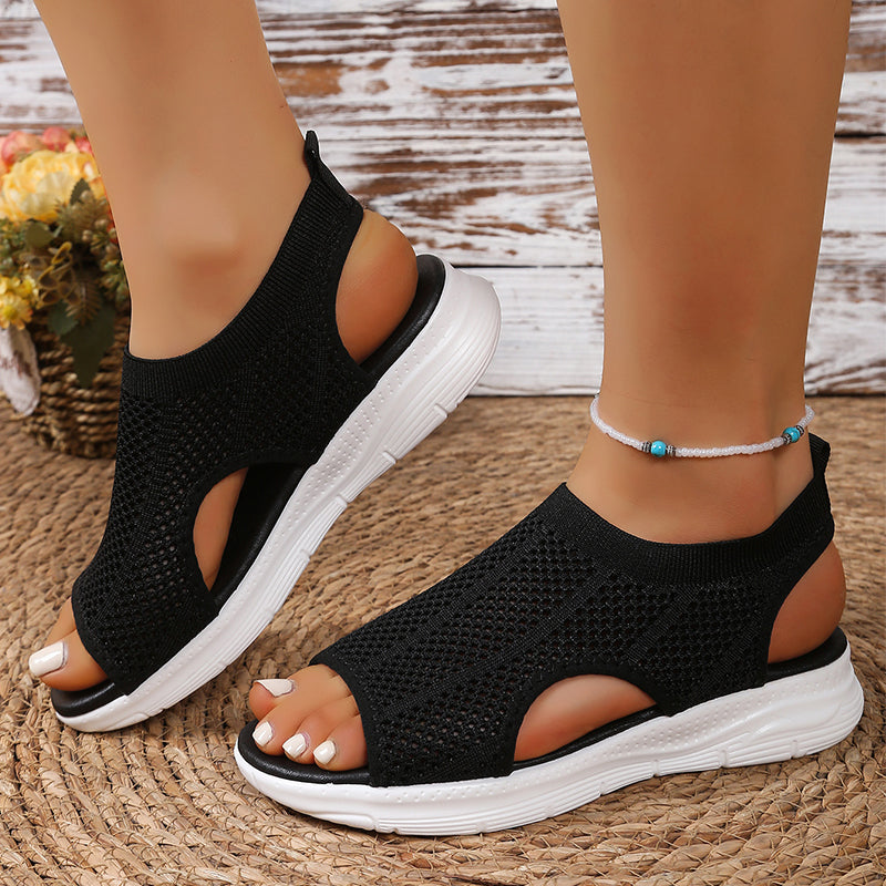 Sandalias Mujer Malla Transpirable Suela Antideslizante Plantilla Acolchada Punta Abierta Cinco Colores