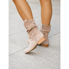 Buckled ankle slouch boots for women