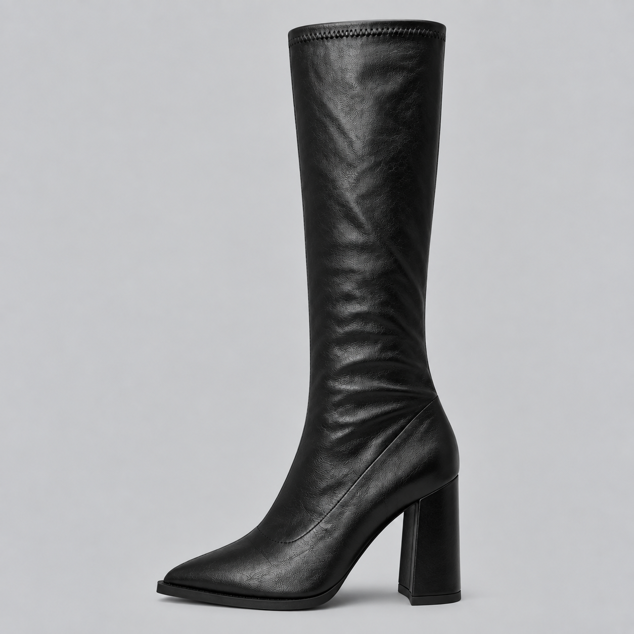 Pointed toe knee-high boots for women