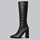 Pointed toe knee-high boots for women