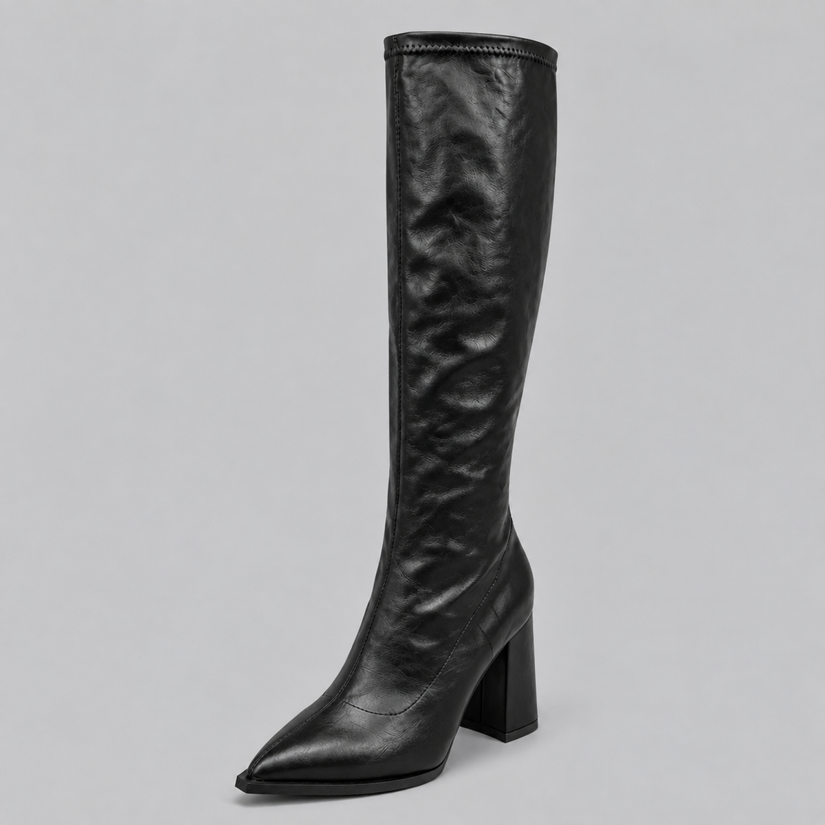Pointed toe knee-high boots for women
