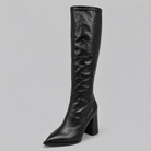 Pointed toe knee-high boots for women