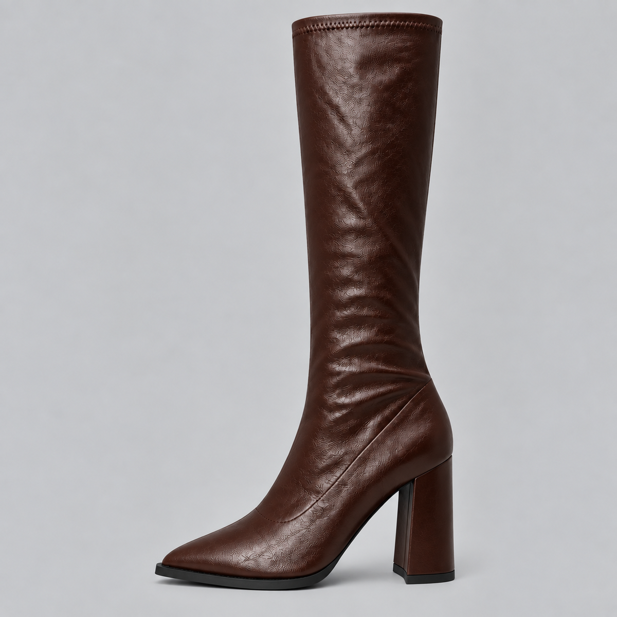 Pointed toe knee-high boots for women
