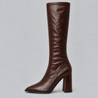 Pointed toe knee-high boots for women