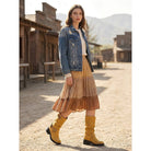 Buckled mid-calf slouch boots for women
