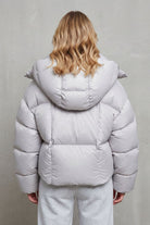 Oversized collar cropped puffer jacket for women