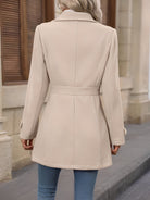 Fitted trench coat for women in khaki, apricot, black or bright red