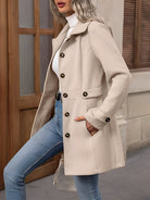 Fitted trench coat for women in khaki, apricot, black or bright red