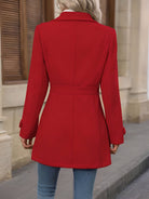Fitted trench coat for women in khaki, apricot, black or bright red