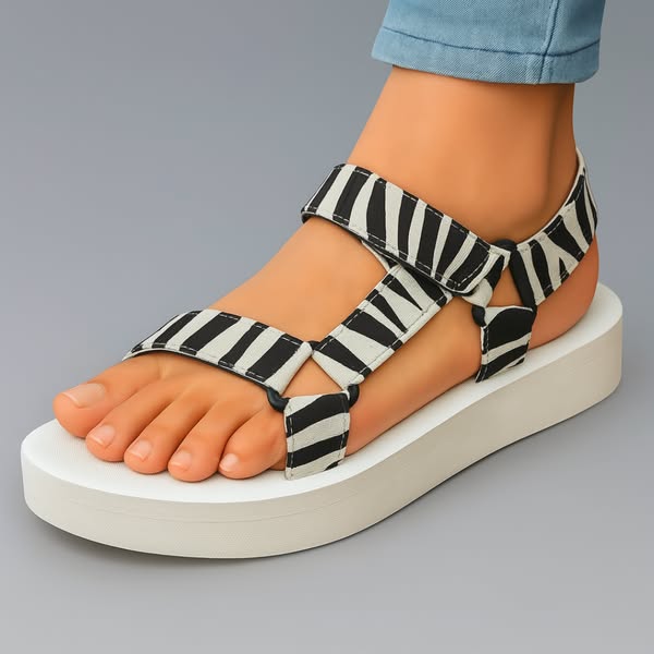 Sandalias Mujer Suela Amortiguadora Correas Ajustables Plantilla Ergonómica Caminar Casual Cinco Colores