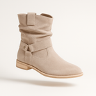 Slouchy pointed toe suede-look boots for women