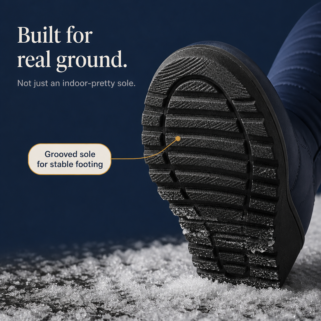 Waterproof quilted over-the-knee winter boots for women