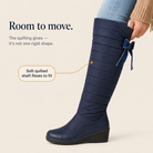 Waterproof quilted over-the-knee winter boots for women