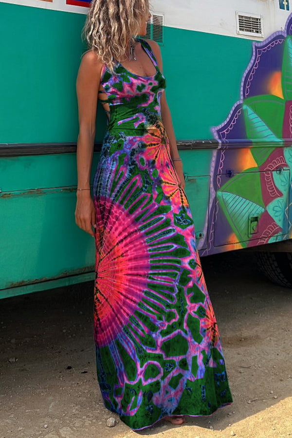 Vestido largo Efecto tie-dye Karen