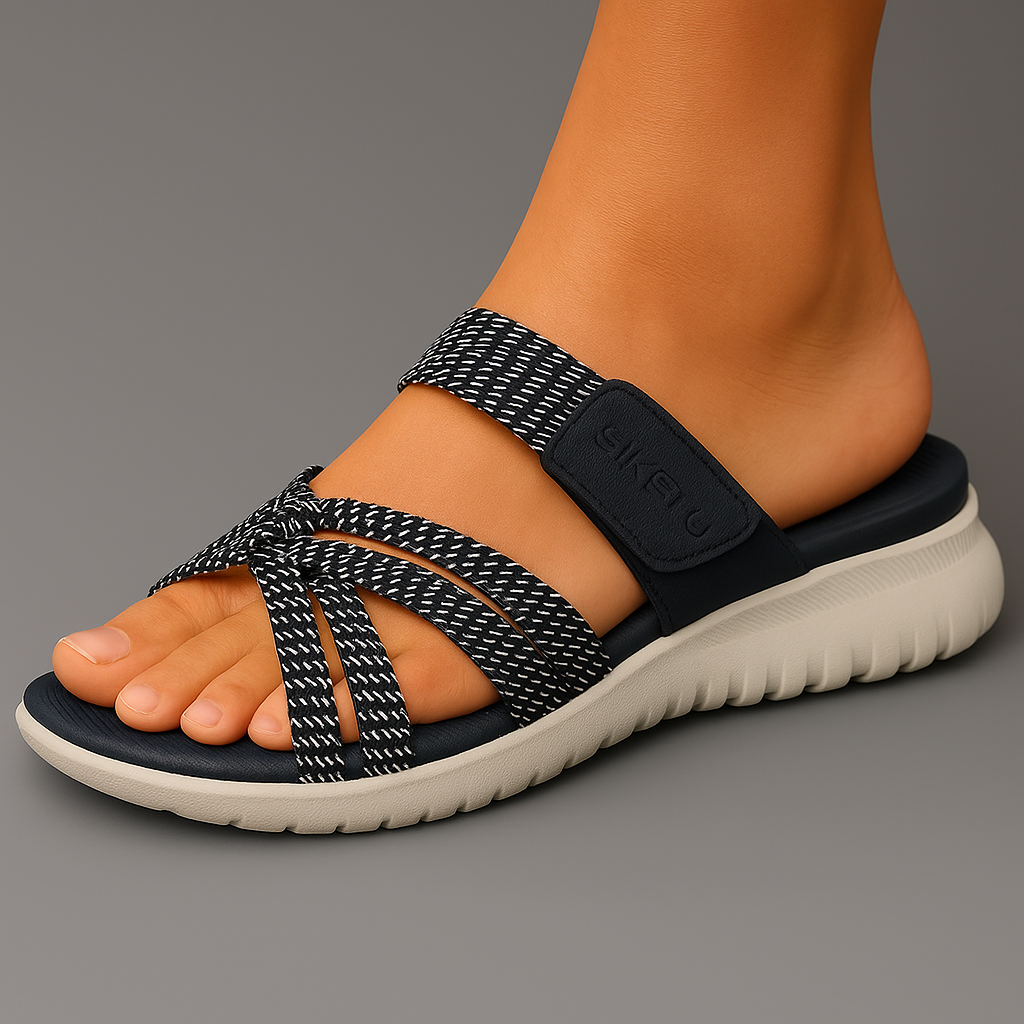 Sandalias Mujer Slip On Plantilla Acolchada Correa Ajustable Calce Inmediato Uso Diario Tres Colores
