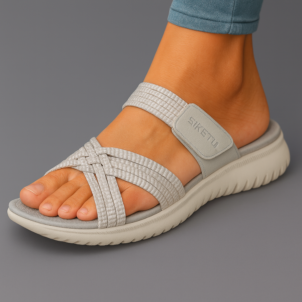 Sandalias Mujer Slip On Plantilla Acolchada Correa Ajustable Calce Inmediato Uso Diario Tres Colores