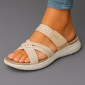 Sandalias Mujer Slip On Plantilla Acolchada Correa Ajustable Calce Inmediato Uso Diario Tres Colores