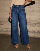 High waist wide leg jeans for women