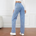Baggy straight wide leg jeans for women