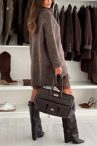 Lace hem oversized sweater dress for women