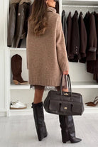Lace hem oversized sweater dress for women