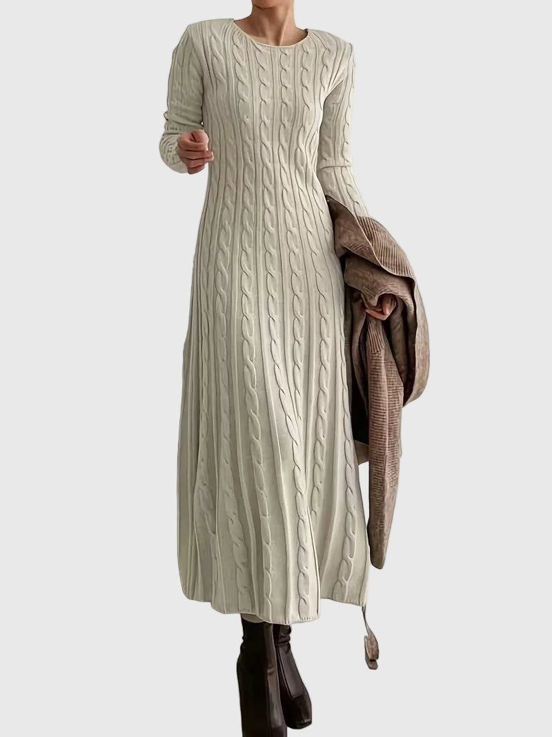 Cable knit maxi sweater dress for women
