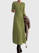 Cable knit maxi sweater dress for women