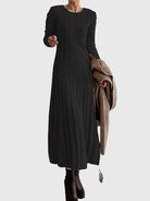 Cable knit maxi sweater dress for women