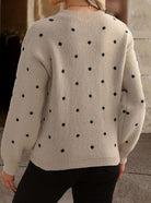 Polka dot knitted sweater for women
