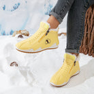 Side-zip plush-lined ankle snow boots for women